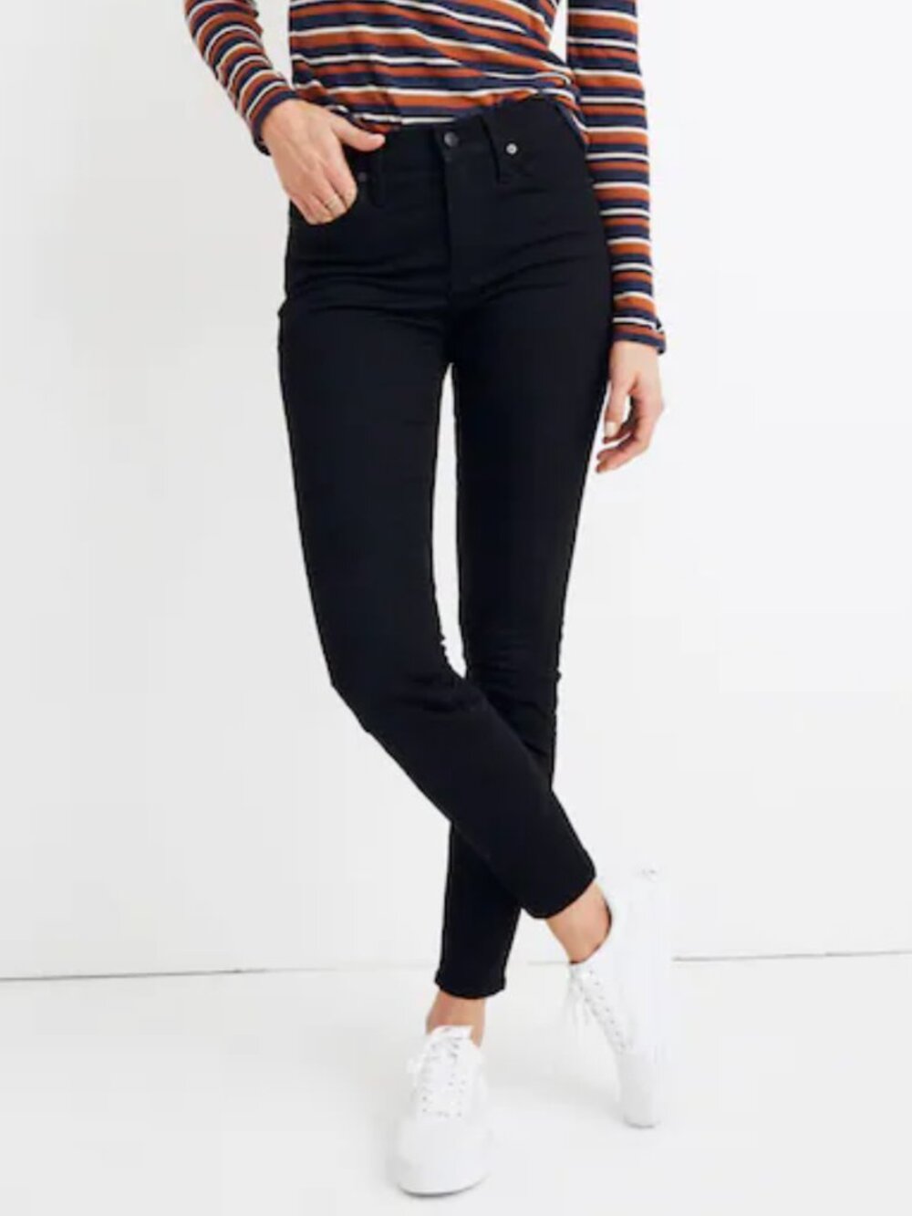 Madewell 9" Mid-Rise Skinny Jeans in Black Size 25
